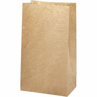 Papieren Zakken - Bruin - DIY Cadeauzakken - Creatieve Papieren Tassen Voor Hobby - Formaat 15x9x27cm - Gewicht 50gr - Set Van 100 Stuks