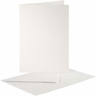 Parelmoer kaarten en enveloppen, cr&egrave;me, afmeting kaart 10,5x15 cm, afmeting envelop 11,5x16,5 cm, 10 set/ 1 doos
