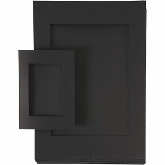Passepartout lijsten, zwart, afm A4+A6 , 180 gr, 2x60 stuk/ 1 doos