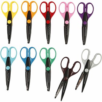 Patroon Schaar - 16 cm - Set Van 10 - Hoogwaardige Figuurscharen Voor Knutselen, Scrapbooking &amp; DIY Papierdecoratie - Diverse Snijpatronen