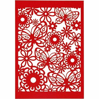 Patroonkarton - Rood - 10,5x15 cm - 200 grams 10 vellen