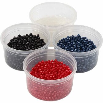 Pearl Clay&reg;, zwart, blauw, rood, 3x25+38 gr, 1 set