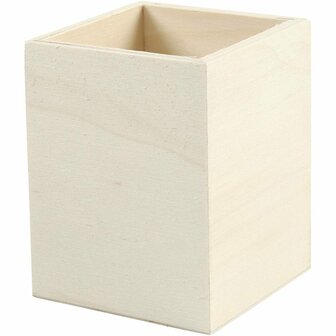 Pennenbakje - Wit Pennenhouder - DIY Creatieve Opberger - Hobby Opbergvak Voor Schrijfmateriaal - Hoogte 9,5cm - Formaat 7,5x7,5cm - Set Van 1