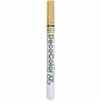 Permanent Marker - Deco Stift - Goud - DIY Markeren - Creatieve Hobby Stift - Metallic Marker - Voor Papier, Karton - Lijndikte 0,8mm - DecoColorXF - 1 Stuk