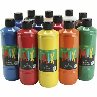 Plakkaatverf - Milieuvriendelijk - Diverse Kleuren - Matt - Greenspot - 12x500ml