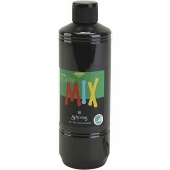 Plakkaatverf - Zwart - Milieuvriendelijk - Matt - Greenspot - 500 ml - Waterbasis - Uitstekende Dekking - Voor Papier, Karton en Hout - Droogt Snel en Gemakkelijk Verwerkbaar