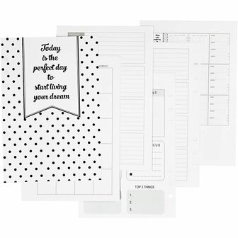 Planner / Bulletjournal pagina&#039;s, wit, afm 142x210 mm, 7 , 120 gr, 1 stuk