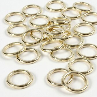 Plastic Ring - Goud - 15 mm - Set Van 25 - Decoratieve Kunststof Ringen Voor Knutselen, DIY Decoratie &amp; Hobbyprojecten