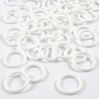 Plastic Ring - Wit - 19 mm - Set Van 50 - Sterke Plastic Ringen Voor DIY Hobbyprojecten &amp; Feestdecoratie