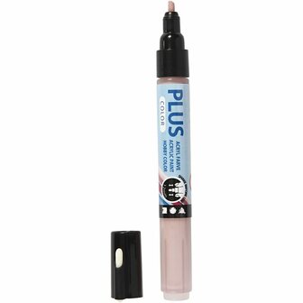 Acrylstift Oudroze - Acrylmarker - Verfstift - Multi Stift - Waterbasis Tekenstift - Stift Steen Papier Canvas Glas Porselein Plastic Hout Karton Metaal - Dusty Rose - Lijndikte 1-2mm - Plus Color