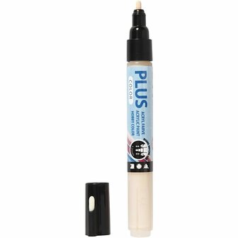 Acrylstift Beige - Acrylmarker - Verfstift - Multi Stift - Waterbasis Tekenstift - Stift Steen Papier Canvas Glas Porselein Plastic Hout Karton Metaal - Licht Beige - Lijndikte 1-2mm - Plus Color