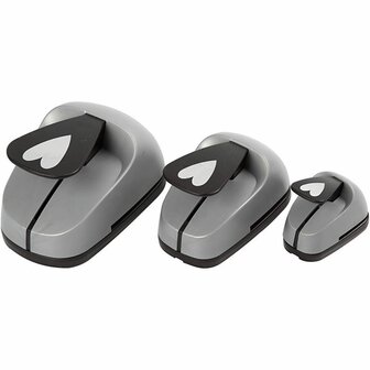 Ponsen Set - Hart - 3 Stuks - 25+49+75 mm - Perfect Voor Decoratie, Knutselen &amp; DIY Creaties - Ideaal Voor Kaarten Maken