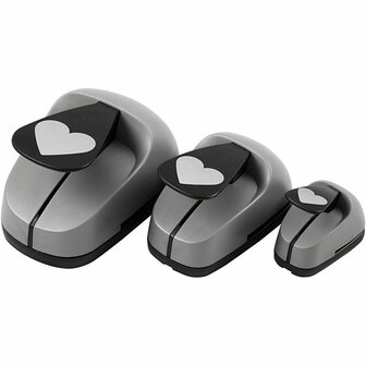 Ponsen Set - Figuurponsen - Hart - Decoratie - Kaarten Maken - 25+49+75mm - 3 stuks
