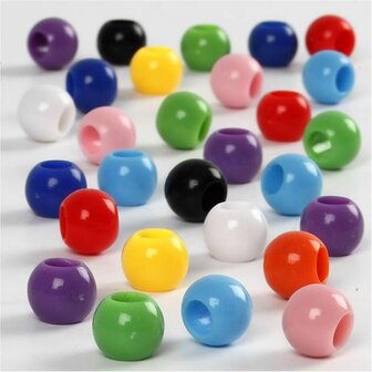 Pony Kralen - DIY Hobby Kralen - Sieraden Maken Kralen - Diverse Kleuren - Diameter 8mm - Gatgrootte 4mm - Gewicht 70gr - Inhoud 125ml - 1 Set