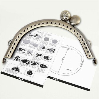Portemonnee Gesp - DIY Sieraden - Geborsteld Messing - 8 cm Gesp Kit - Inclusief Patroon en Instructie