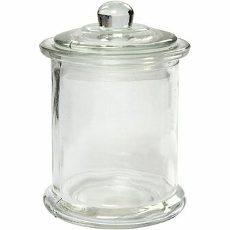 Pot met deksel, H: 14,5 cm, d 8 cm, 10 stuk/ 1 karton