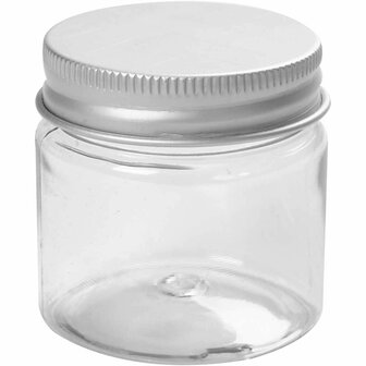 Potje Met Schroefdop - DIY Creatief Potje - Hobby Opbergpot Voor Decoratie - Hoogte 45mm - Diameter 44mm - Inhoud 50ml - Set Van 10 Stuks