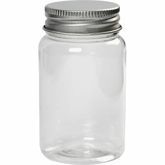 Plastic Potje Met Schroefdop - Handig Opbergpotje Voor Kralen, Cosmetica &amp; Hobbygebruik - Luchtdicht &amp; BPA-Vrij - 100 ml - 77x45 mm - 10 Stuks