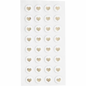 Puffy Stickers - 3D Stickers - Creatieve DIY Stickers - Glanzende 3D Hobby Stickers - Decoratieve Puffy Stickers Voor Kaarten - Witte Kindersticker Voor Creatieve Hobby&#039;s - 14 mm Diameter - 32 Stuks