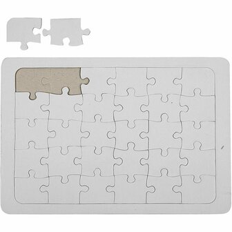 Puzzel, wit, afm 21x30 cm, 10 stuk/ 1 doos