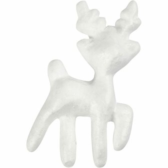 Styropor Rendier - DIY Decoratie Rendier - Foam Clay Styropor - Knutselen en Schilderen - Wit Rendier - 11,5 Cm - Set van 5