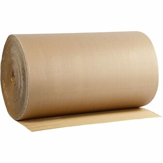 Ribbelkarton Op Rol 70cm Breed - Verpakkingsmateriaal - Bruin Karton Met Textuur Voor Inpakken Verpakken - Cardboard - Golfkarton Bruin - Geribbeld Karton Rol - Textuurkarton - 70 Meter