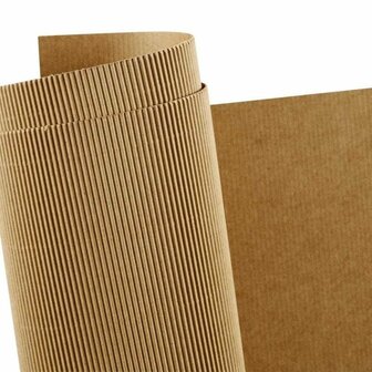 Ribbelkarton 50x70cm - Bruin Karton Met Textuur Voor Hobby - Golfkarton Knutselen - Knutselkarton Geribbeld - Textuurkarton - 120 Grams - Set van 10 Vellen