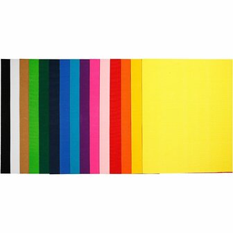 Ribbelkarton 50x70cm - Karton Met Textuur Voor Hobby - Golfkarton Knutselen - Knutselkarton Geribbeld - Textuurkarton - Verschillende Kleuren - 80 Grams - Set van 15 Vellen