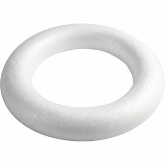 Ringen met platte achterkant, wit, afm 35 cm, dikte 46 mm, 1 stuk