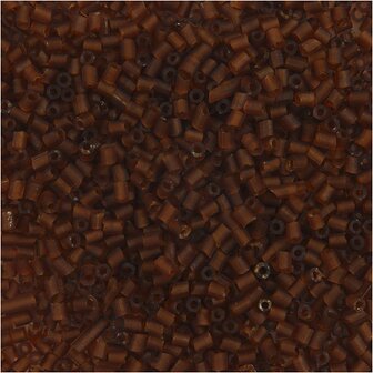 Rocailles 2-cut, bruin, d 1,7 mm, afm 15/0 , gatgrootte 0,5 mm, 25 gr