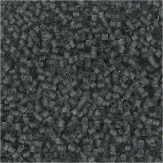 Rocailles 2-cut, transparant grijs, d 1,7 mm, afm 15/0 , gatgrootte 0,5 mm, 25 gr