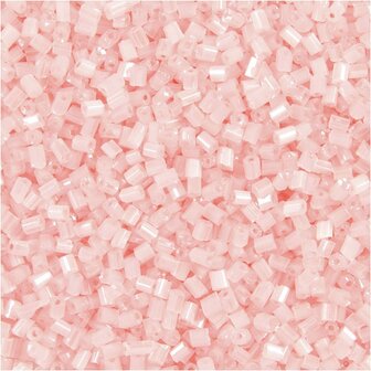 Rocailles 2-Cut Glaskralen - Transparant Roze - Luxe Langwerpige Kralen Voor Sieraden, DIY &amp; Knutselprojecten - 1,7 mm - 15/0 - Gat 0,5 mm - 500 gr - 1 Zak