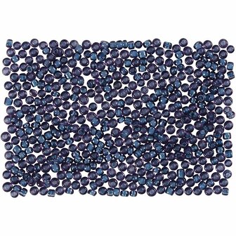 Rocailles, donkerblauw, d 1,7 mm, afm 15/0 , gatgrootte 0,5-0,8 mm, 500 gr/ 1 zak