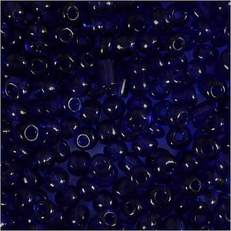 Rocailles, kobalt blauw, d 4 mm, afm 6/0 , gatgrootte 0,9-1,2 mm, 25 gr/ 1 doos