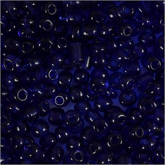 Rocailles, kobalt blauw, d 4 mm, afm 6/0 , gatgrootte 0,9-1,2 mm, 25 gr