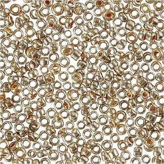 Rocailles, roze goud, d 1,7 mm, afm 15/0 , gatgrootte 0,5-0,8 mm, 25 gr/ 1 doos