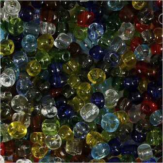 Rocailles - Transparante Glanzende Kralen - DIY Sieraden En Creatieve Projecten - Diameter: 4 mm - Formaat: 6/0 - Gatgrootte: 0,9-1,2 mm - Gewicht: 130 gr - 1 Doos