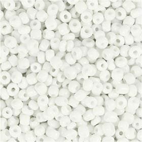 Rocailles - Witte Seed Beads - Kleine Glaskralen Voor Sieraden Maken &amp; DIY Weefkralen Projecten - Witte Mini Kraaltjes - Hoogwaardige Kwaliteit - Afmeting 8/0 - Diameter 3 mm - Gatgrootte 0,6-1,0 mm -
