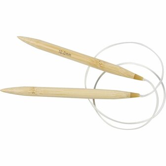 Rond Breinaalden - Bamboe Breinaalden - DIY Breien &amp; Handwerk Gereedschap - Geschikt Voor Truien, Sjaals &amp; Dikke Stoffen - Duurzaam &amp; Flexibel - Dikte 10mm - Lengte 80cm - Set van 1 Paar