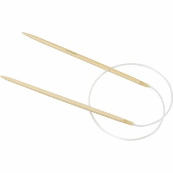 Rond Breinaalden - Flexibele Bamboe Breinaalden - Breien Voor Beginners - DIY Handwerk - Breinaalden Set - Handwerk Accessoire - Houten Breinaalden - Dikte 4,5 mm - Lengte 60 cm - Set