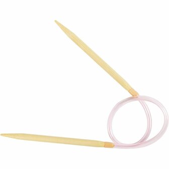 Rond Breinaalden - Flexibele Naalden Voor Breien - Bamboe Materialen - Breigereedschap Voor Doe-Het-Zelf Creatieve Projecten - Ideaal Voor Breiwerk &amp; Handwerk - Dikte 6 mm - Lengte 40 cm - Set van 1 S