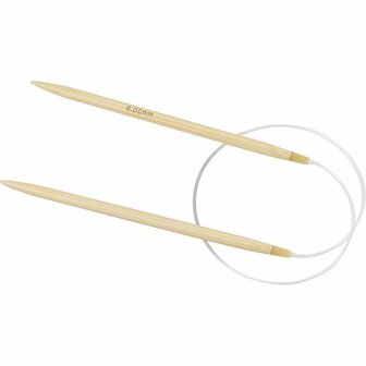 Rond Breinaalden - Flexibele Breinaalden - Bamboe - Dikte: 6mm - Lengte: 60cm - Creotime - 1 Stuk