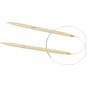 Rond Breinaalden - Flexibele Bamboe Breinaalden - Handwerkgereedschap Voor Breien Van Sjaals &amp; Truien - DIY Breiset - Dikte 7 mm - Lengte 60 cm - Set van 1 Paar