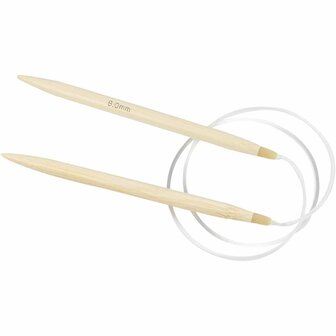 Rond Breinaalden - Flexibele Breinaalden - Bamboe - Dikte: 8mm - Lengte: 80cm - Creotime - 1 Stuk