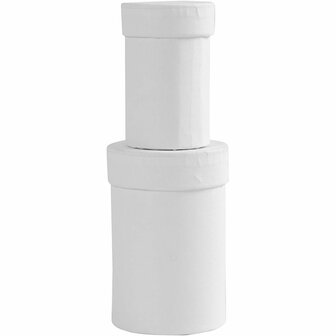 Ronde Dozen - Witte Cadeaudozen - Kartonnen Opbergdozen Voor Decoratie &amp; Opbergen - DIY Geschenkverpakking - Hoogte 7+9 cm - Diameter 4,5+6 cm - Set van 2 Stuks
