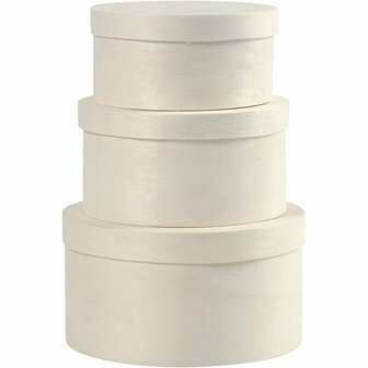 Ronde Houten Dozen - Set van 3 - Dun Fineer - Handgemaakte Natuurlijke Bewaardoos Voor DIY, Sieraden, Decoratie, Opbergen, Hobby &amp; Knutselprojecten