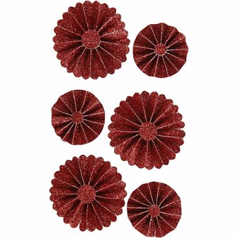 Vivi Gade Strasstenen - Rode Zelfklevende Strasstenen - DIY Strass Voor Decoratie - 6+8+10 mm - 40 Stuks