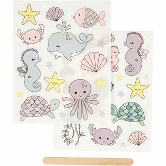 Rub-on Sticker , oceaan, 12,2x15,3 cm, 1 doos