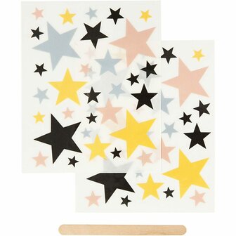 Rub-on Sticker , sterren, 12,2x15,3 cm, 1 doos