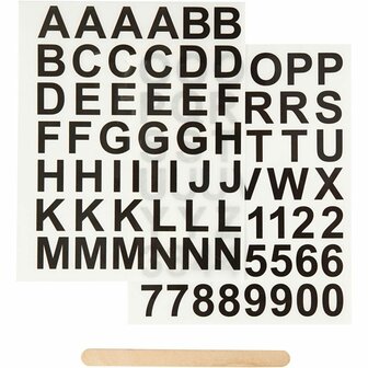 Rub-On Stickers - Alfabet &amp; Cijfers - Wrijfstickers - Transfer Stickers - Zwart - Zelfklevende DIY Stickers - Geschikt Voor Textiel, Papier, Scrapbooking &amp; Kaarten Maken - 2 Vellen